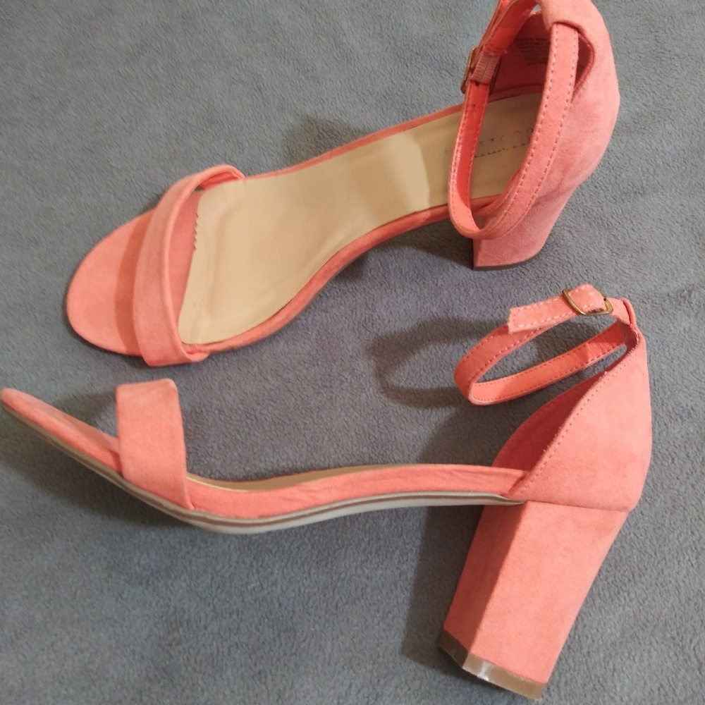 Just Fab sandals suede salmon color